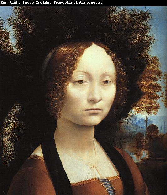  Leonardo  Da Vinci Portrait of Ginerva de'Benci